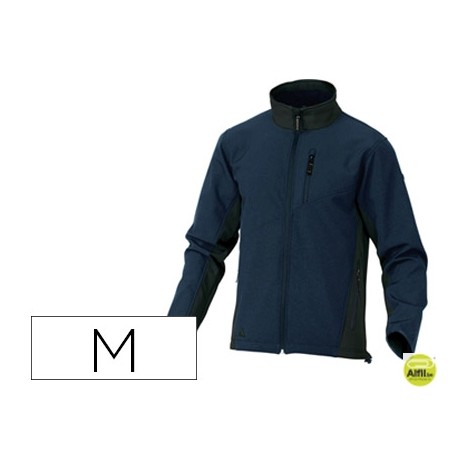 CHAQUETA DELTAPLUS POLIESTER CON CREMALLERA 3 BOLSILLOS REPELENTE AL AGUA INTERIOR POLAR AZUL-NEGRO