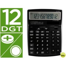 CALCULADORA CITIZEN SOBREMESA CCC-112 B 12 DIGITOS NEGRA 202X155X33 MM