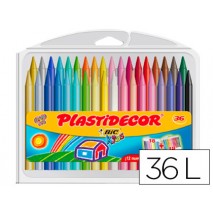 LAPICES CERA PLASTIDECOR CAJA DE 36 COLORES