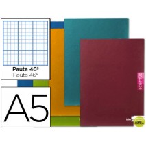LIBRETA ESCOLAR LIDERPAPEL SCRIPTUS 48H DIN A5 RAYADO N 46 PAPEL 90 GR COLORES SURTIDOS