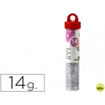 PURPURINA LIDERPAPEL FANTASIA COLOR PLATA BOTE DE 14 GR