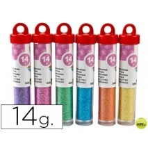 PURPURINA LIDERPAPEL FANTASIA COLORES METALICOS PASTELES BOTE DE 14 GR