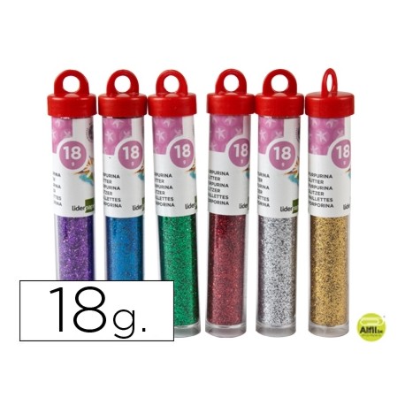 PURPURINA LIDERPAPEL FANTASIA COLORES METALICOS SURTIDOS BOTE DE 18 GR