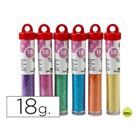 PURPURINA LIDERPAPEL FANTASIA COLORES METALICOS PASTELES BOTE DE 18 GR