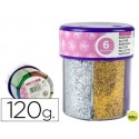 PURPURINA LIDERPAPEL FANTASIA COLORES METALICOS 6 COLORES SURTIDOS BOTE DE 120 GR