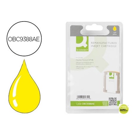 INK-JET Q-CONNECT COMPATIBLE HP OFFICEJET 7580 7780 OFFICEJET PRO SERIE K550 5400 L7000 N.88 AMARILL