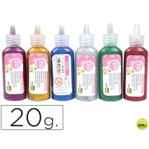 PURPURINA PEGAMENTO LIDERPAPEL FANTASIA COLORES METALICOS SURTIDOS BOTE 20 GR