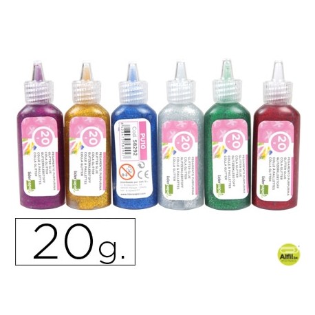 PURPURINA PEGAMENTO LIDERPAPEL FANTASIA COLORES METALICOS SURTIDOS BOTE 20 GR