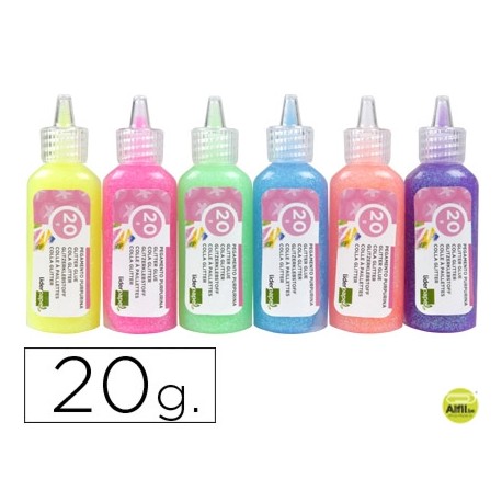 PURPURINA PEGAMENTO LIDERPAPEL FANTASIA COLORES METALICOS PASTELES BOTE DE 20 GR