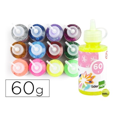 PURPURINA PEGAMENTO LIDERPAPEL FANTASIA COLORES METALICOS SURTIDOS BOTE DE 60 GR
