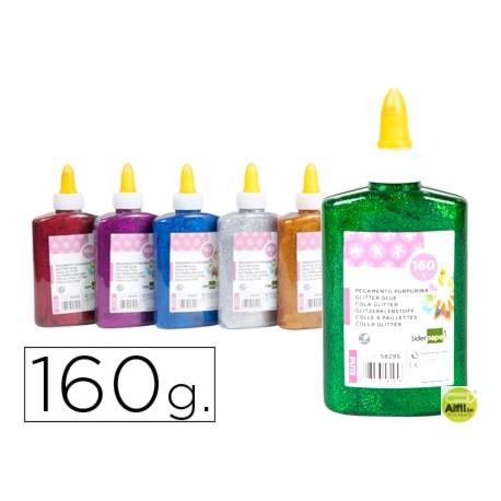 PURPURINA PEGAMENTO LIDERPAPEL FANTASIA COLORES METALICOS SURTIDOS BOTE DE 160 GR