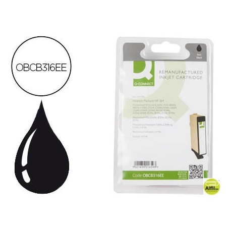 INK-JET Q-CONNECT COMPATIBLE HP 364 NEGRO PHOTOSMART PREMIUM C309A SERIES C5300 C6300 B8500 D5400 25