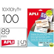 TARJETA DE VISITA APLI MICROPERFORADA 250 GR EXTRA RIGIDA 89X51 MM IMPRESORA INK-JET Y LASER CAJA CO