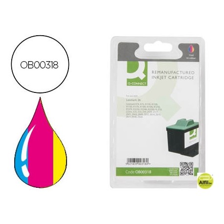 INK-JET Q-CONNECT COMPATIBLE LEXMARK COLOR JP Z13 Z23 Z33 Z25 Z517 Z600 Z601I3 MF X74 X75 X110 NEGRO