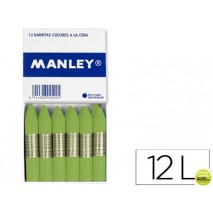 LAPICES DE CERA MANLEY UNICOLOR VERDE DORADO CAJA DE 12 N.48