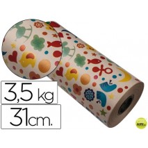 PAPEL FANTASIA KRAFT 4302 HAVANA MOTIVO INFANTIL BOBINA 31CM 3,5 KG