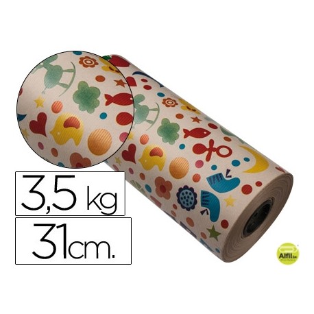 PAPEL FANTASIA KRAFT 4302 HAVANA MOTIVO INFANTIL BOBINA 31CM 3,5 KG