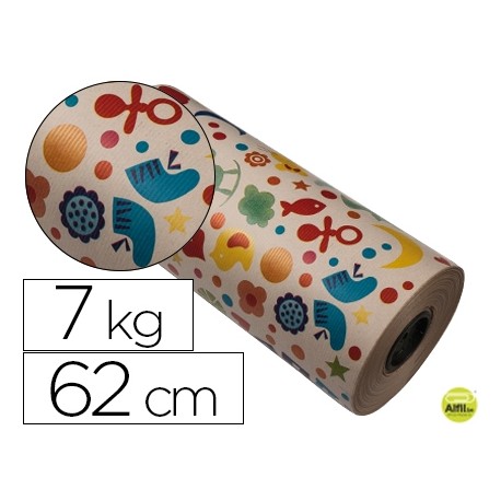 PAPEL FANTASIA KRAFT 4302 HAVANA MOTIVO INFANTIL BOBINA 62 CM 7 KG