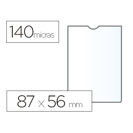 FUNDA PORTADOCUMENTO ESSELTE PLASTICO TRANSPARENTE 140 MICRAS TAMAÑO 87X56 MM
