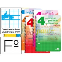 BLOC ESPIRAL LIDERPAPEL FOLIO INSPIRE TAPA EXTRADURA 80H 70 G CUADRICULADO PAUTADO 4 MM CON MARGEN C
