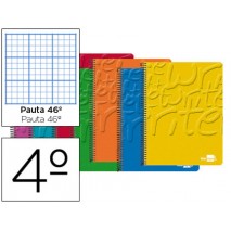 BLOC ESPIRAL LIDERPAPEL CUARTOWRITE TAPA CARTONCILLO 80H 60GRAYADO NÌ46 COLORES SURTIDOS