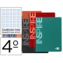 BLOC ESPIRAL LIDERPAPEL CUARTOINSPIRE TAPA EXTRADURA 80H 60 G CUADRO 8MM CON MARGEN. COLORES SURTIDO