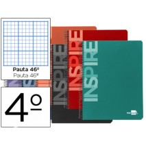 BLOC ESPIRAL LIDERPAPEL CUARTOINSPIRE TAPA EXTRADURA 80H 60GRAYADO NÌ46 COLORES SURTIDOS