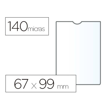 FUNDA PORTADOCUMENTO ESSELTE PLASTICO TRANSPARENTE 140 MICRAS TAMAÑO 67X99 MM