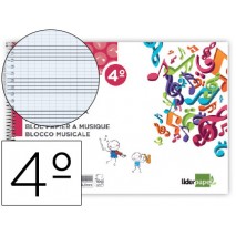 BLOC MUSICA LIDERPAPEL PENTAGRAMA PAUTADO 2,5MM CUARTO 20 HOJAS 100G/M2
