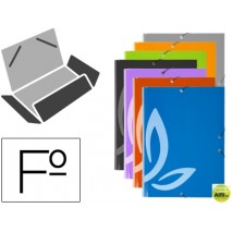 CARPETA GOMAS LIDERPAPEL FOLIO3 SOLAPAS CARTON FORRADO 7 COLORES SURTIDOS