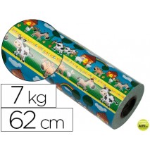 PAPEL FANTASIA VERJURADO STAR 7009 MOTIVO INFANTIL BOBINA 62 CM 7 KG