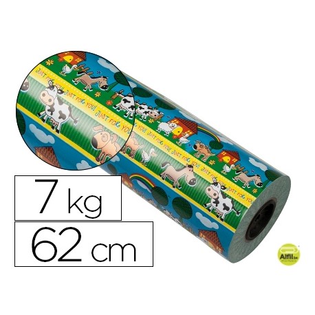 PAPEL FANTASIA VERJURADO STAR 7009 MOTIVO INFANTIL BOBINA 62 CM 7 KG