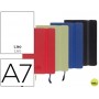 LIBRETA LIDERPAPEL ENCOLADO CON GOMILLA TAPA SIMIL PIEL COLORES SURTIDOS DIN A7 70G LISO 120 HOJAS