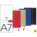 LIBRETA LIDERPAPEL ENCOLADO CON GOMILLA TAPA SIMIL PIEL COLORES SURTIDOS DIN A7 70G LISO 120 HOJAS