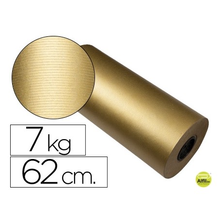 PAPEL FANTASIA KRAFT HAVANA FRECH ORO BOBINA 62 CM 7 KG
