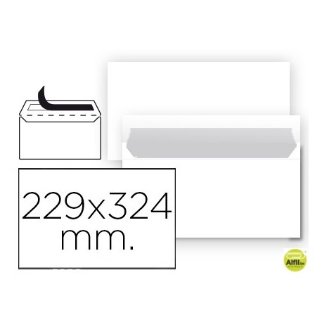 SOBRE LIDERPAPEL N 14 BLANCO DIN C4 229X324 MM TIRA DE SILICONA PAQUETE DE 25 UNIDADES