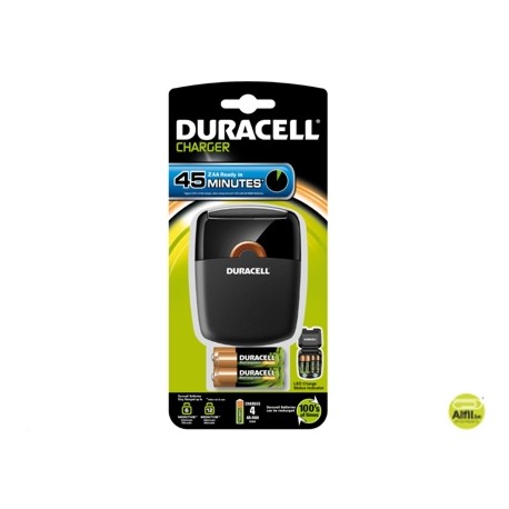 CARGADOR DURACELL PARA PILAS RECARGABLES CEF 27 INCLUYE 4 PILAS 2 AA Y 2AAA