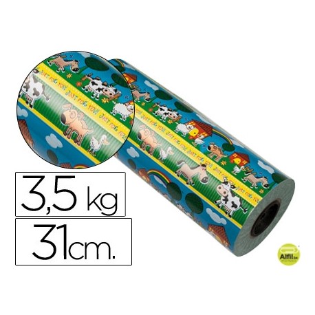 PAPEL FANTASIA VERJURADO STAR 7009-31 MOTIVO INFANTIL BOBINA 31 CM 3,5 KG