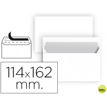 SOBRE LIDERPAPEL N 19 BLANCO C6 114X162 MM TIRA DE SILICONA PAQUETE DE 25 UNIDADES
