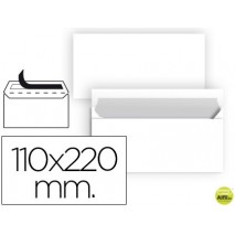 SOBRE LIDERPAPEL N 2 BLANCO DIN AMERICANO 110X220 MMTIRA DE SILICONA PAQUETE DE 25 UNIDADES