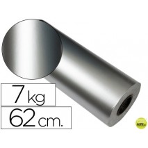 PAPEL FANTASIA VERJURADO STAR 7014-62 PLATA BOBINA 62 CM 7 KG