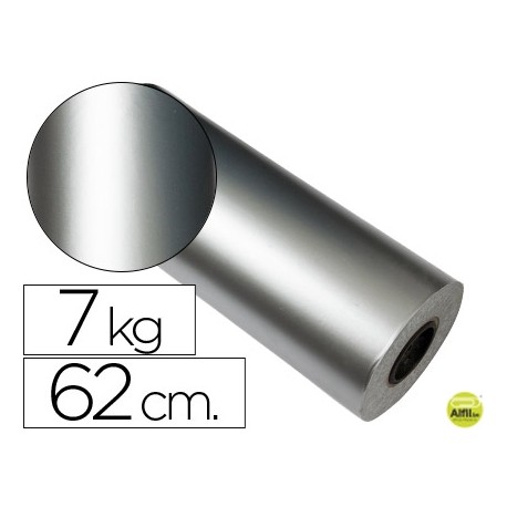 PAPEL FANTASIA VERJURADO STAR 7014-62 PLATA BOBINA 62 CM 7 KG