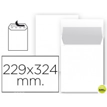 SOBRE LIDERPAPEL BOLSA N 8 BLANCO DIN 229X324 MM TIRA DE SILICONA PAQUETE DE 25 UNIDADES