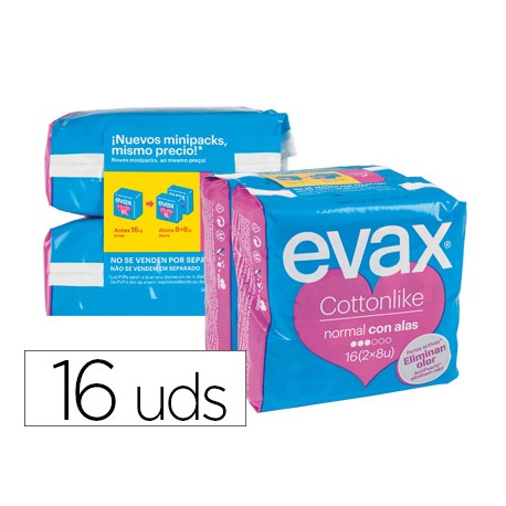 COMPRESA EVAX ULTRA NORMAL CON ALAS PAQUETE DE 16 UNIDADES