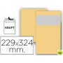 SOBRE LIDERPAPEL BOLSA N 7 KRAFT DIN C4 229X324 MM TIRA DE SILICONA PAQUETE DE 25 UNIDADES