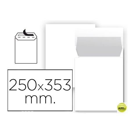 SOBRE LIDERPAPEL BOLSA N 16 BLANCO C5 162X229 MM TIRA DE SILICONA PAQUETE DE 25 UNIDADES