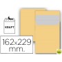 SOBRE LIDERPAPEL BOLSA N 5 KRAFT DIN C5 162X229 MM TIRA DE SILICONA PAQUETE DE 25 UNIDADES