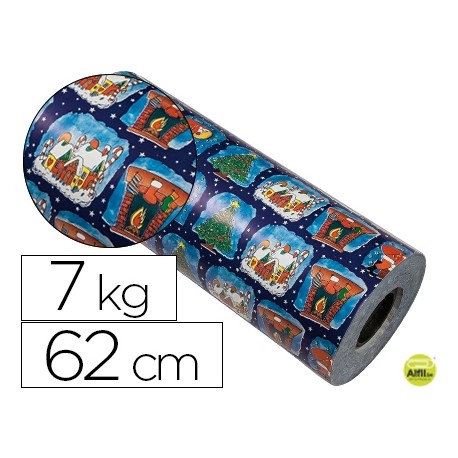 PAPEL FANTASIA VERJURADO 7002-62 NAVIDAD BOBINA 62 CM 7 KG