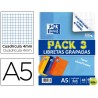 LIBRETA ESCOLAR OXFORD TAPA FLEXIBLES OPTIK PAPER 48 HOJAS DIN A5 CUADROS 4 MM PACK DE 3