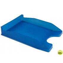 BANDEJA SOBREMESA PLASTICO FOLDER AZUL TRANSPARENTE